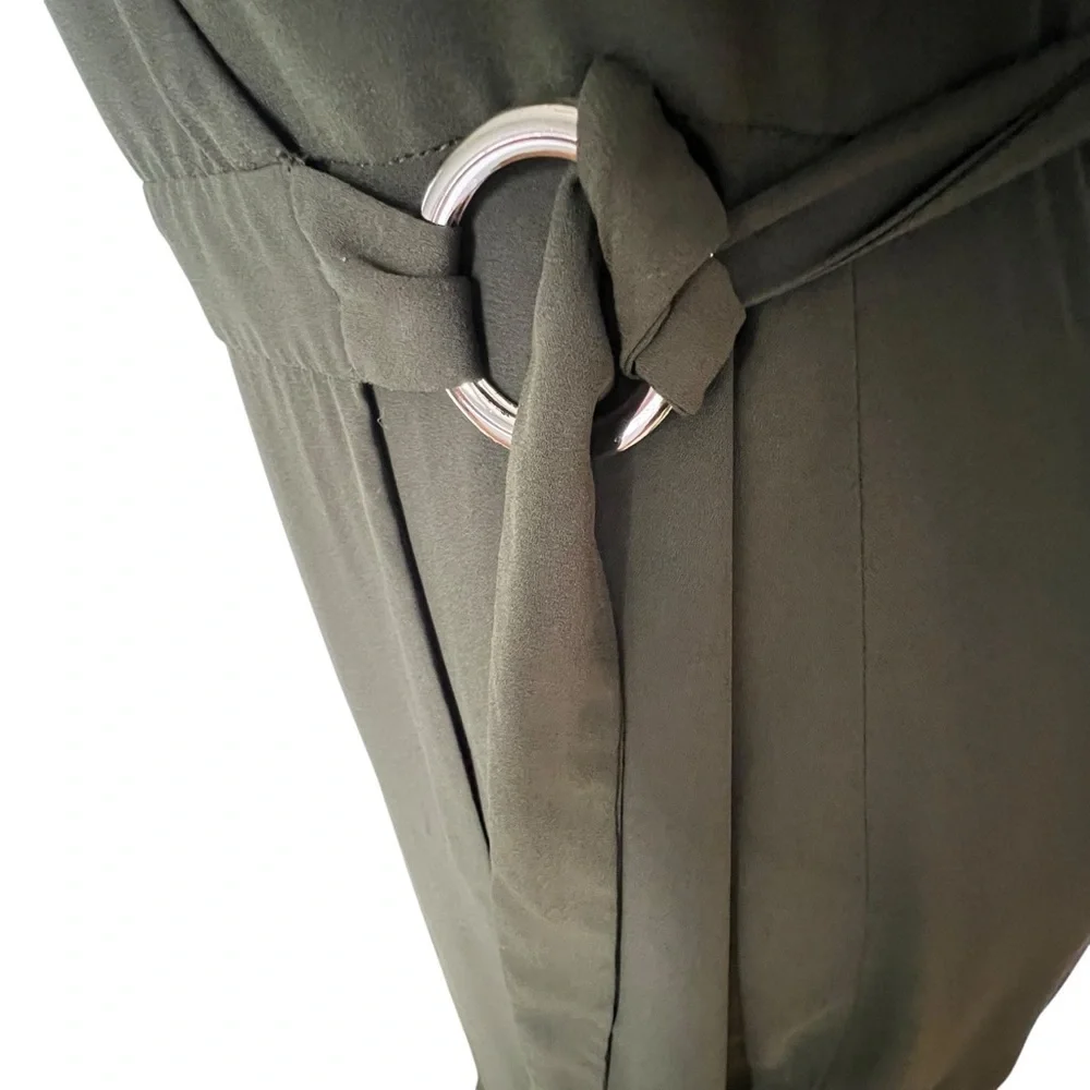 Fame and Partners Green Midi V-Neckline Wrap Dress in Size 8 - Picture 7 of 13